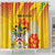 Personalized Saint Kitts and Nevis Poinciana Flowers Shower Curtain With Coat Of Arms