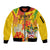 Personalized Saint Kitts and Nevis Poinciana Flowers Sleeve Zip Bomber Jacket With Coat Of Arms - Wonder Print Shop