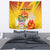 Personalized Saint Kitts and Nevis Poinciana Flowers Tapestry With Coat Of Arms - Wonder Print Shop