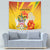 Personalized Saint Kitts and Nevis Poinciana Flowers Tapestry With Coat Of Arms - Wonder Print Shop