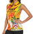 Personalized Saint Kitts and Nevis Poinciana Flowers Women Sleeveless Polo Shirt With Coat Of Arms - Wonder Print Shop