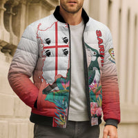 Personalized Italy Sardinia Bomber Puffer Jacket Lapwing With Map - Wonder Print Shop