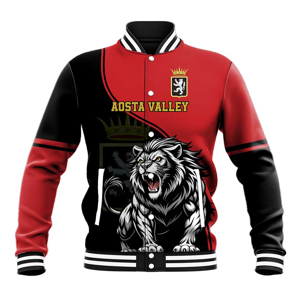 Custom Aosta Valley Baseball Jacket Lion Sporty Style - Wonder Print Shop