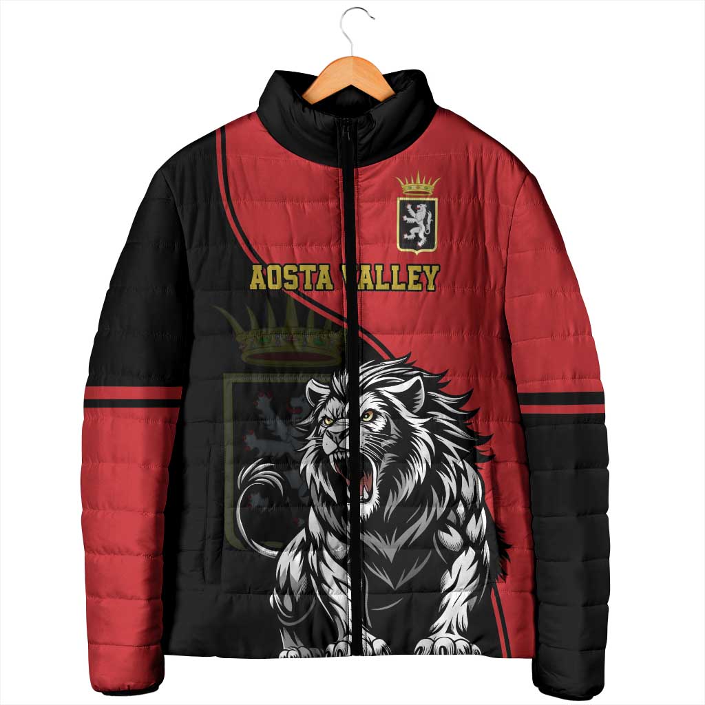 Custom Aosta Valley Padded Jacket Lion Sporty Style - Wonder Print Shop
