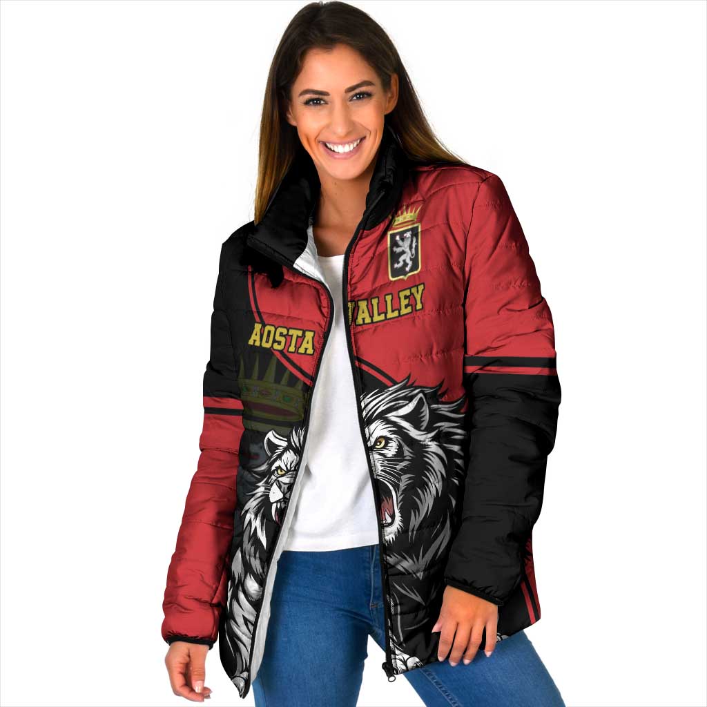 Custom Aosta Valley Padded Jacket Lion Sporty Style - Wonder Print Shop