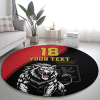 Custom Aosta Valley Round Carpet Lion Sporty Style - Wonder Print Shop