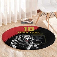 Custom Aosta Valley Round Carpet Lion Sporty Style - Wonder Print Shop