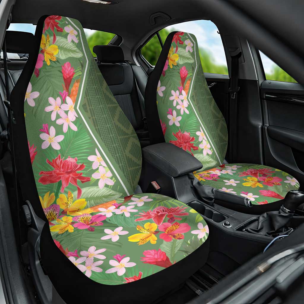 Africa Tropical Flowers Car Seat Cover Green Version