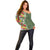 Africa Tropical Flowers Off Shoulder Sweater Green Version - Wonder Print Shop