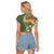 Africa Tropical Flowers Raglan Cropped T Shirt Green Version