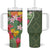 Africa Tropical Flowers Tumbler With Handle Green Version - Wonder Print Shop