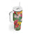 Africa Tropical Flowers Tumbler With Handle Green Version - Wonder Print Shop