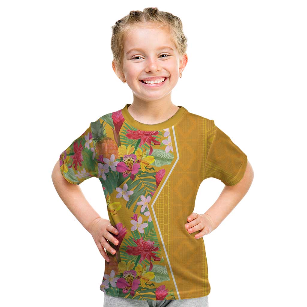 Africa Tropical Flowers Kid T Shirt Yellow Version