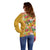 Africa Tropical Flowers Off Shoulder Sweater Yellow Version - Wonder Print Shop