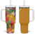 Africa Tropical Flowers Tumbler With Handle Yellow Version - Wonder Print Shop