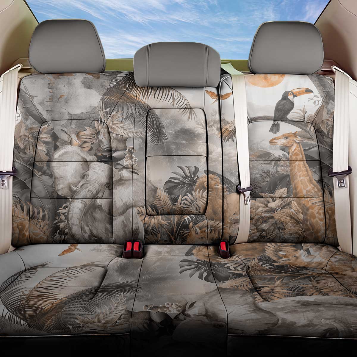 Africa Safari Animals Back Car Seat Cover