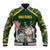 Personalized South Africa King Protea Baseball Jacket With Kente Patterns - Wonder Print Shop