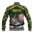 Personalized South Africa King Protea Baseball Jacket With Kente Patterns - Wonder Print Shop