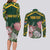 Personalized South Africa King Protea Couples Matching Long Sleeve Bodycon Dress and Long Sleeve Button Shirt With Kente Patterns - Wonder Print Shop