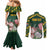 Personalized South Africa King Protea Couples Matching Mermaid Dress and Long Sleeve Button Shirt With Kente Patterns