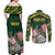 Personalized South Africa King Protea Couples Matching Off Shoulder Maxi Dress and Long Sleeve Button Shirt With Kente Patterns - Wonder Print Shop