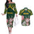 Personalized South Africa King Protea Couples Matching Off The Shoulder Long Sleeve Dress and Hawaiian Shirt With Kente Patterns - Wonder Print Shop