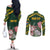 Personalized South Africa King Protea Couples Matching Off The Shoulder Long Sleeve Dress and Long Sleeve Button Shirt With Kente Patterns