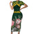 Personalized South Africa King Protea Family Matching Short Sleeve Bodycon Dress and Hawaiian Shirt With Kente Patterns - Wonder Print Shop