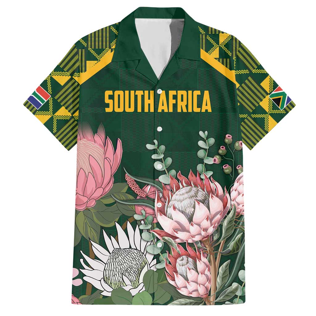 Personalized South Africa King Protea Hawaiian Shirt With Kente Patterns - Wonder Print Shop