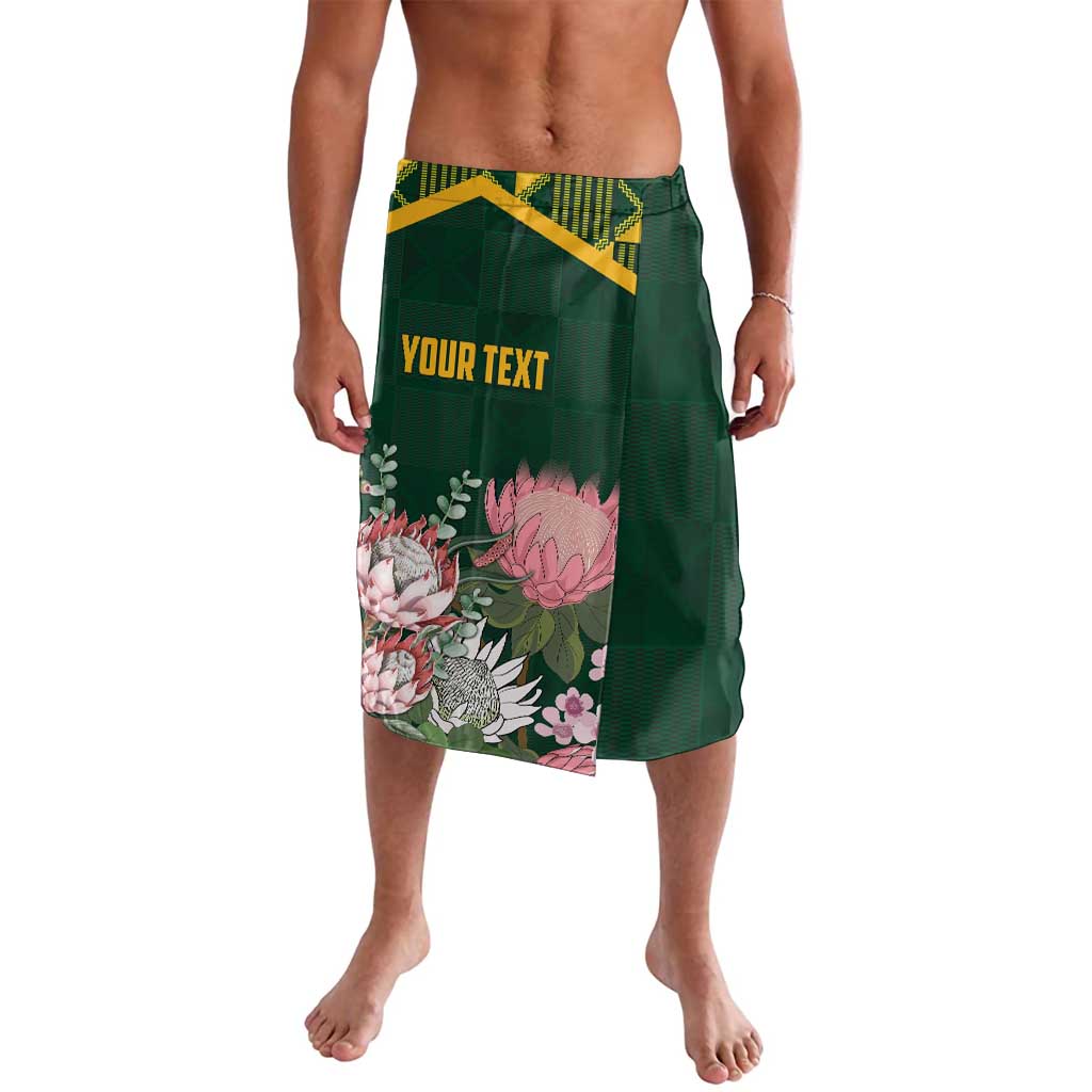 Personalized South Africa King Protea Lavalava With Kente Patterns - Wonder Print Shop