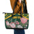 Personalized South Africa King Protea Leather Tote Bag With Kente Patterns - Wonder Print Shop