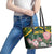 Personalized South Africa King Protea Leather Tote Bag With Kente Patterns - Wonder Print Shop