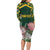 Personalized South Africa King Protea Long Sleeve Bodycon Dress With Kente Patterns - Wonder Print Shop