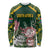 Personalized South Africa King Protea Long Sleeve Shirt With Kente Patterns - Wonder Print Shop