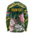 Personalized South Africa King Protea Long Sleeve Shirt With Kente Patterns - Wonder Print Shop