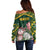 Personalized South Africa King Protea Off Shoulder Sweater With Kente Patterns - Wonder Print Shop