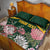 Personalized South Africa King Protea Quilt Bed Set With Kente Patterns - Wonder Print Shop