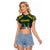 Personalized South Africa King Protea Raglan Cropped T Shirt With Kente Patterns - Wonder Print Shop