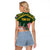 Personalized South Africa King Protea Raglan Cropped T Shirt With Kente Patterns - Wonder Print Shop