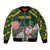 Personalized South Africa King Protea Sleeve Zip Bomber Jacket With Kente Patterns - Wonder Print Shop