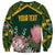 Personalized South Africa King Protea Sweatshirt With Kente Patterns - Wonder Print Shop