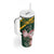 Personalized South Africa King Protea Tumbler With Handle With Kente Patterns