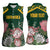 Personalized South Africa King Protea Women Sleeveless Polo Shirt With Kente Patterns - Wonder Print Shop