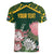 Personalized South Africa King Protea Women V-Neck T-Shirt With Kente Patterns - Wonder Print Shop