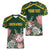 Personalized South Africa King Protea Women V-Neck T-Shirt With Kente Patterns - Wonder Print Shop