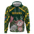 Personalized South Africa King Protea Zip Hoodie With Kente Patterns - Wonder Print Shop