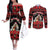 Personalized Albania Christmas Couples Matching Off The Shoulder Long Sleeve Dress and Long Sleeve Button Shirt Albanian Man Playing Lahuta With Red Poppy