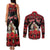 Personalized Albania Christmas Couples Matching Tank Maxi Dress and Long Sleeve Button Shirt Albanian Man Playing Lahuta With Red Poppy - Wonder Print Shop