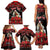 Personalized Albania Christmas Family Matching Tank Maxi Dress and Hawaiian Shirt Albanian Man Playing Lahuta With Red Poppy - Wonder Print Shop