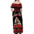 Personalized Albania Christmas Off Shoulder Maxi Dress Albanian Man Playing Lahuta With Red Poppy - Wonder Print Shop